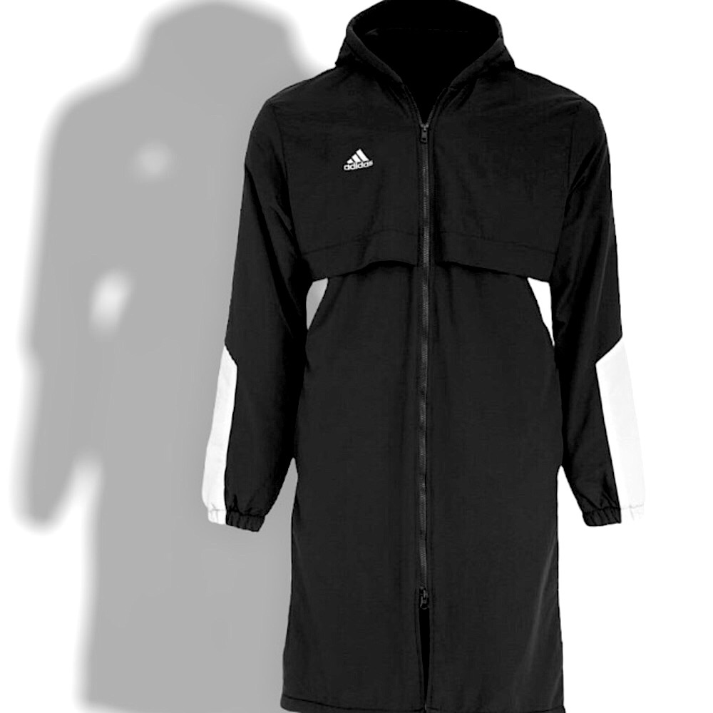 🛑🆕Adidas Black White Pull Length Parka Coat - Picture 4 of 13